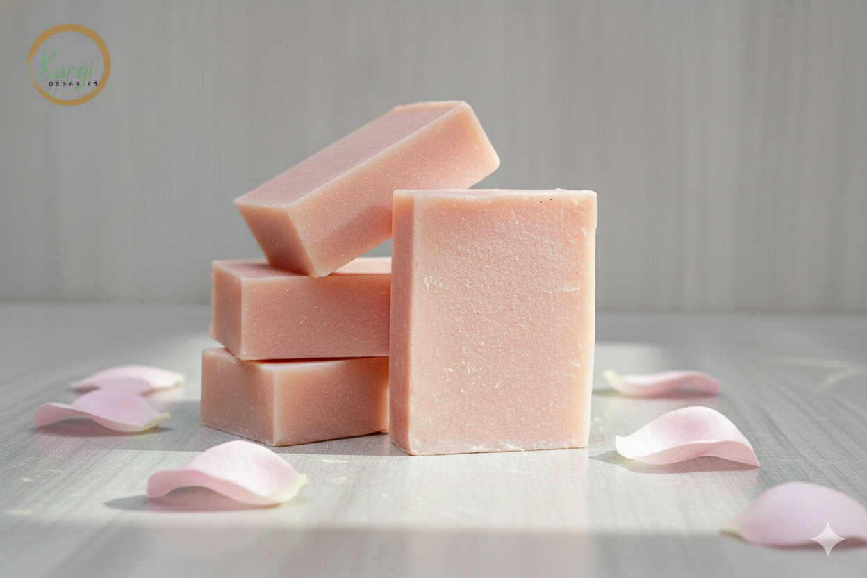 Rose herbal soap for glowing and soft skin by Kargi